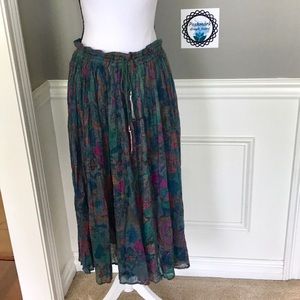 Blue-green Adjustable Flowy Beach Skirt